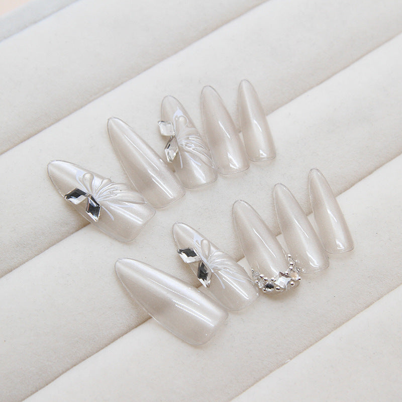 Cold Cat's Eye Butterfly Manicure High-grade Wedding Wear Nail Tip