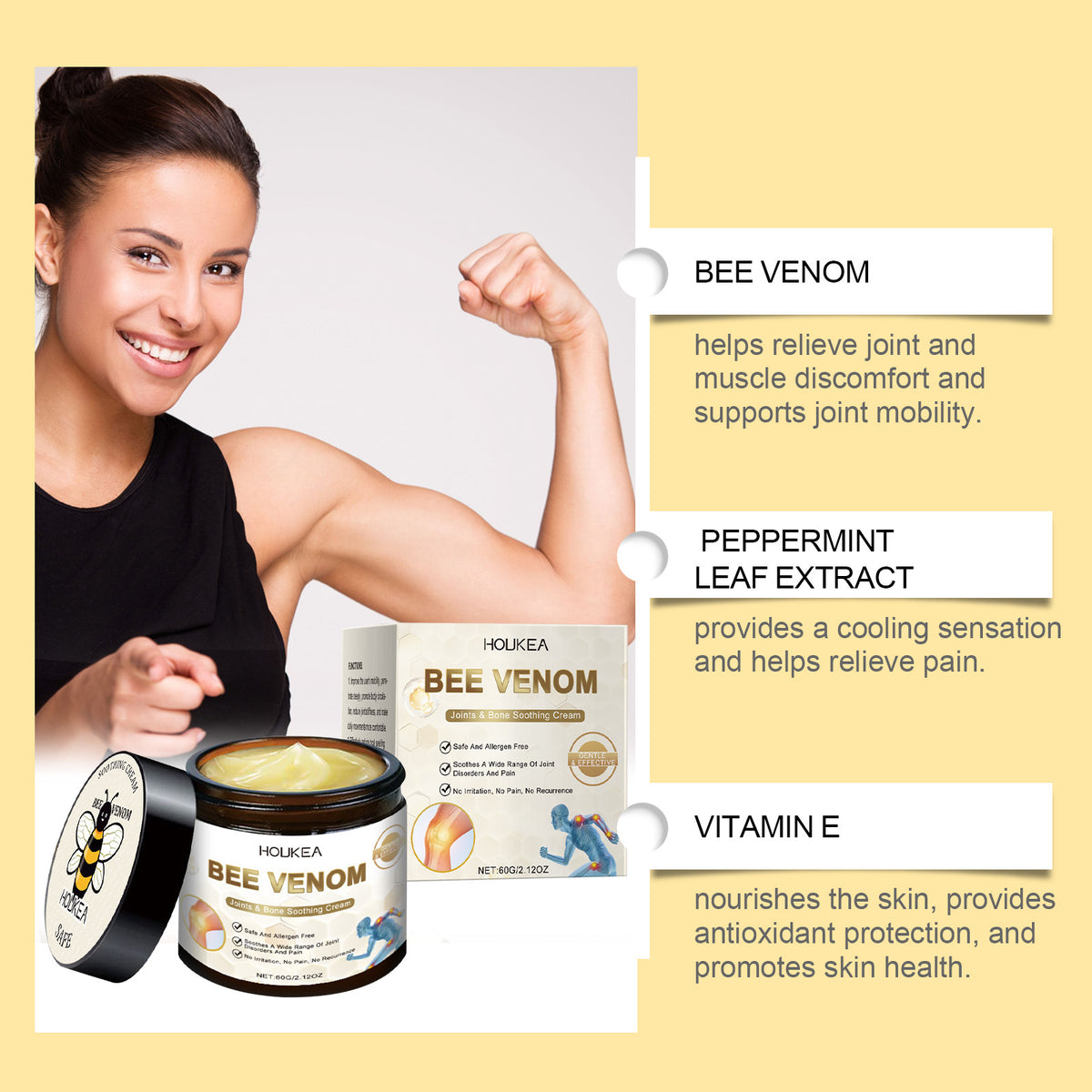 Houkea Body Neck Cream Knee Wrist Moisturizing