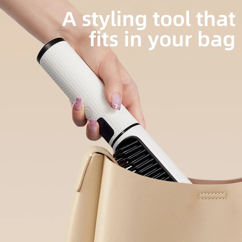 Anion LCD USB Charging Straight Comb Negative Ion Lazy Hair Straightener Curly Hair Dual-use Broken Hair Finishing