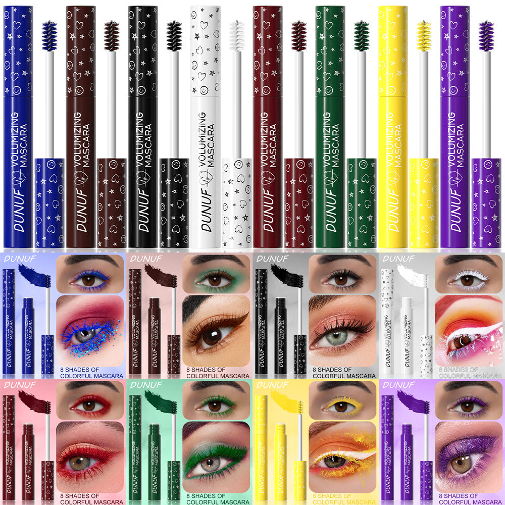 DUNUF Long Lasting Waterproof Thick Long Curling Color Mascara