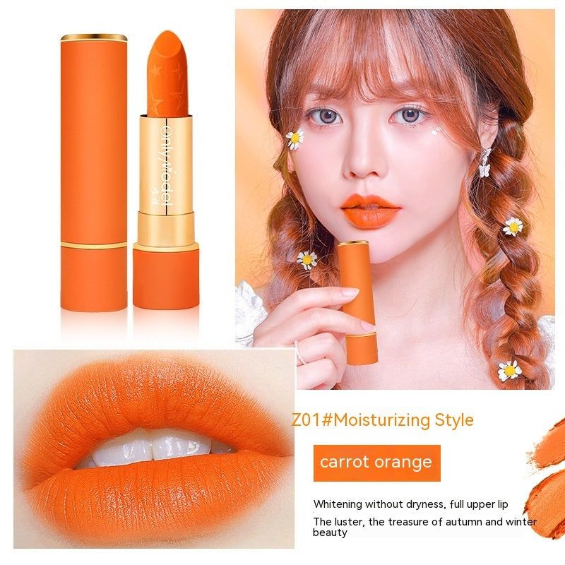 Only Model Carrot Orange Nourishing Lipstick Not Easy To Fade
