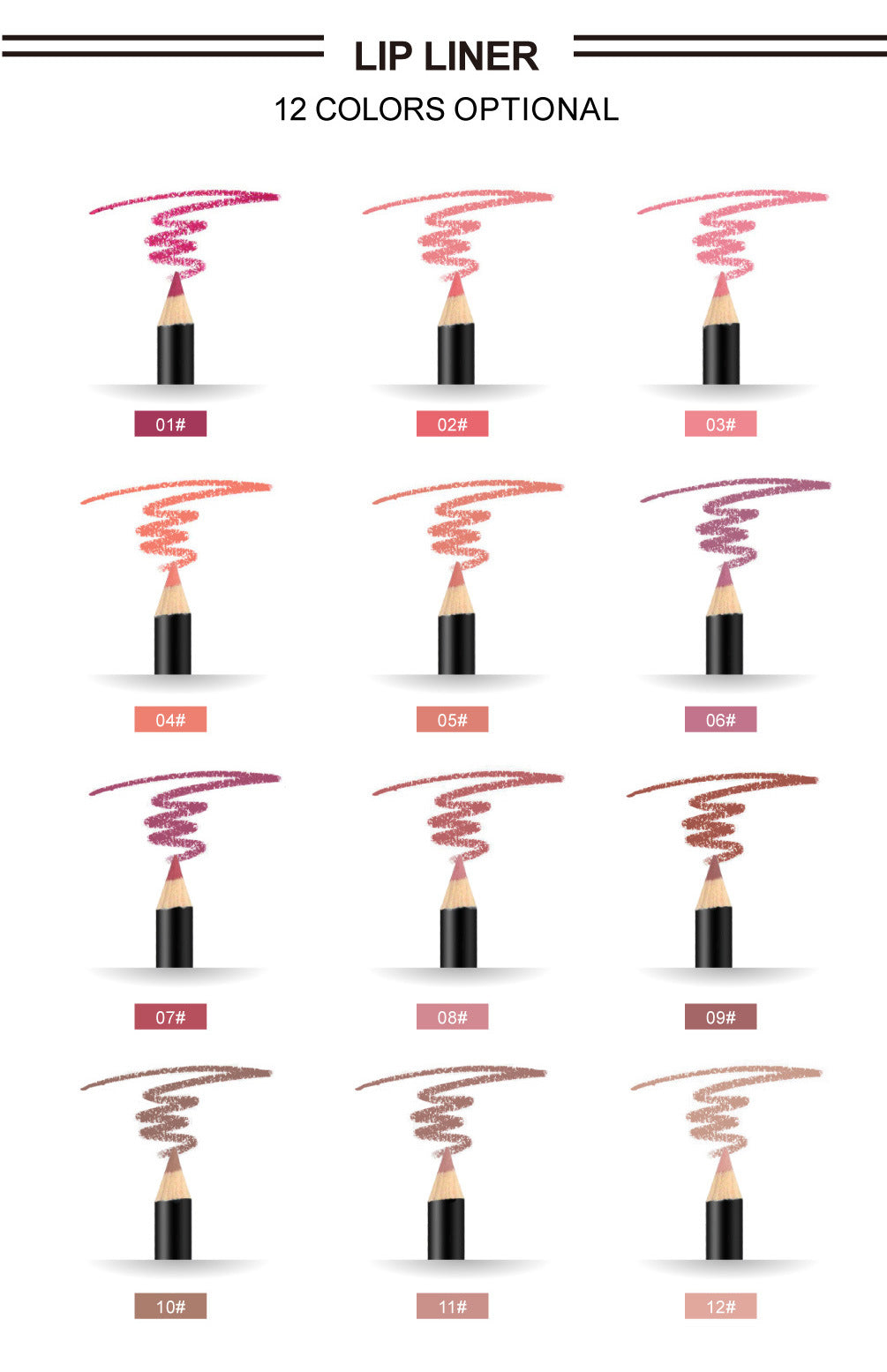 Nageta 12 Colors Matte Lip Liner Single