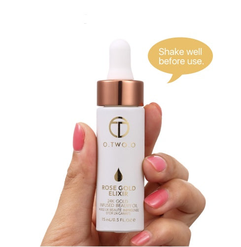 O.TWO.O 24k Rose Gold Elixir Skin Make Up Oil For Face Essential Oil Before Primer Foundation Moisturizing Face Oil Anti-aging