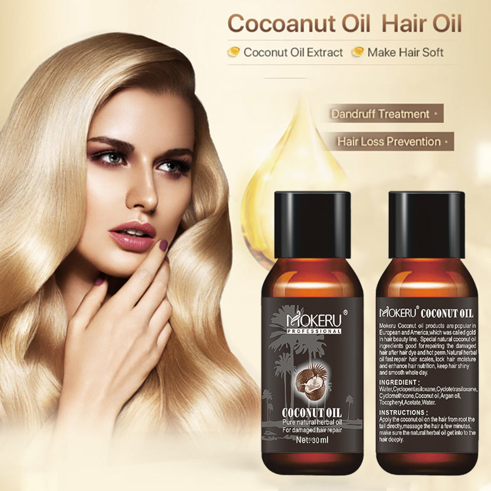 Mokeru Coconut Oil Nourishing Frizz Nourishing Damage Hair Care Hair