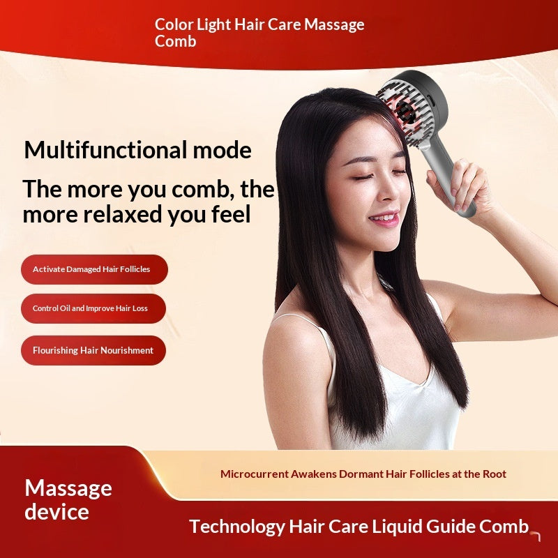 Hair Growth Comb Scalp Drug Delivery Massager With Red And Blue Light For Hair Care Prevention And Hair Care