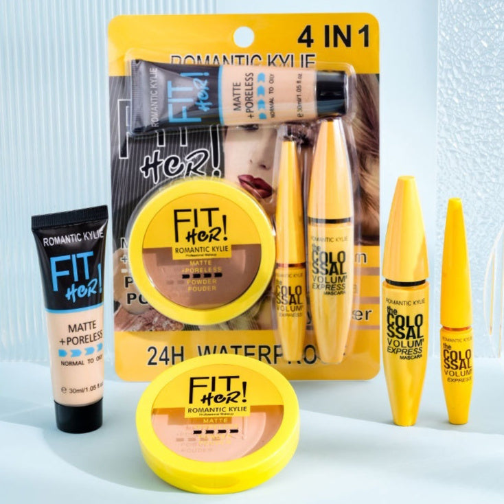 Fit Her 4 IN1 Bronzing Powder Concealing Foundation Makeup Set