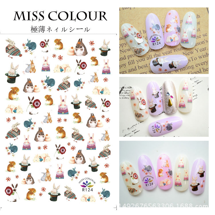 Misscolour Foreign trade of ultra-thin tropical bird animal Manicure gummed stickers nail stickers Manicure adornment R117-124 explosion models