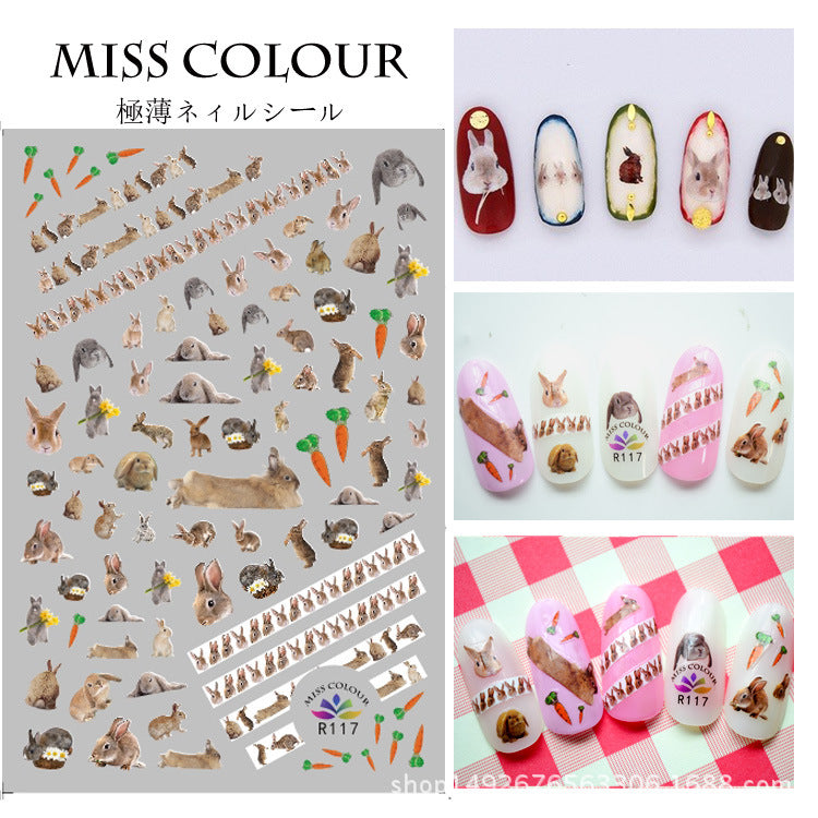 Misscolour Foreign trade of ultra-thin tropical bird animal Manicure gummed stickers nail stickers Manicure adornment R117-124 explosion models