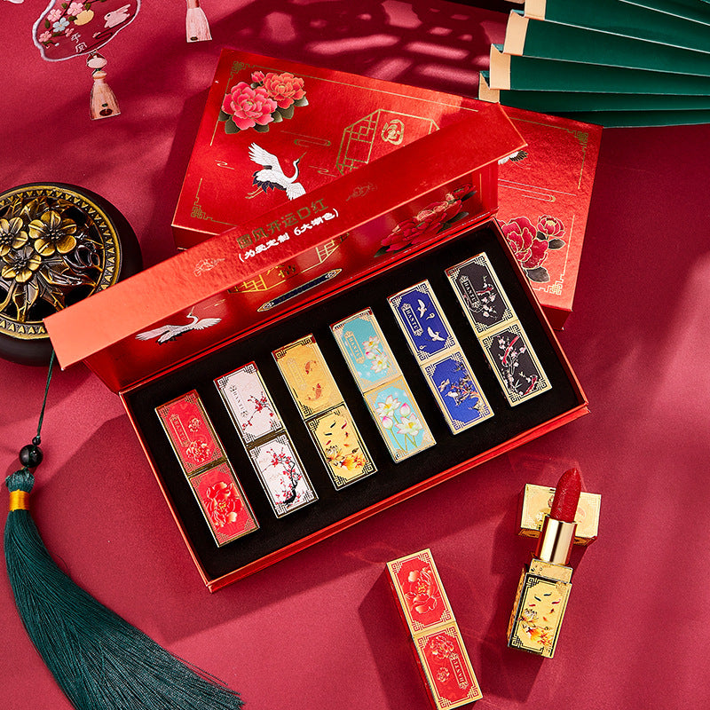 Hantu Imperial Christmas Gift Box Chinese Style Carved Lipstick Kit