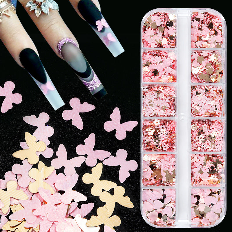 12-grid Box Nail Enhancement Sequins