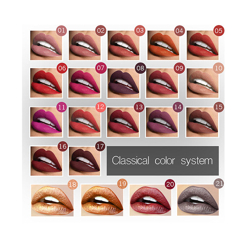 Pudaier Makeup matte matte lip gloss lipstick