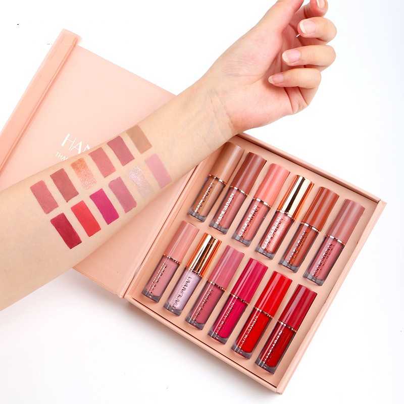 Handaiyan 12 Color Book Lip Gloss Liquid Lipstick Authentic Suit