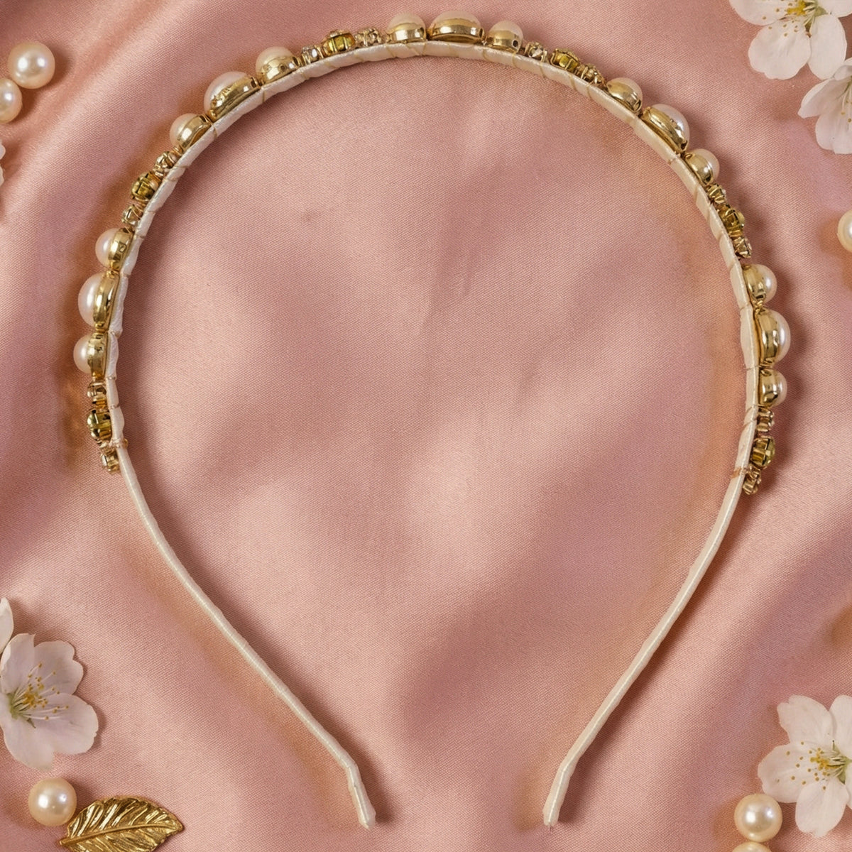 Premium Pearl  Crystal Embellished Hair Band (1 Pc)