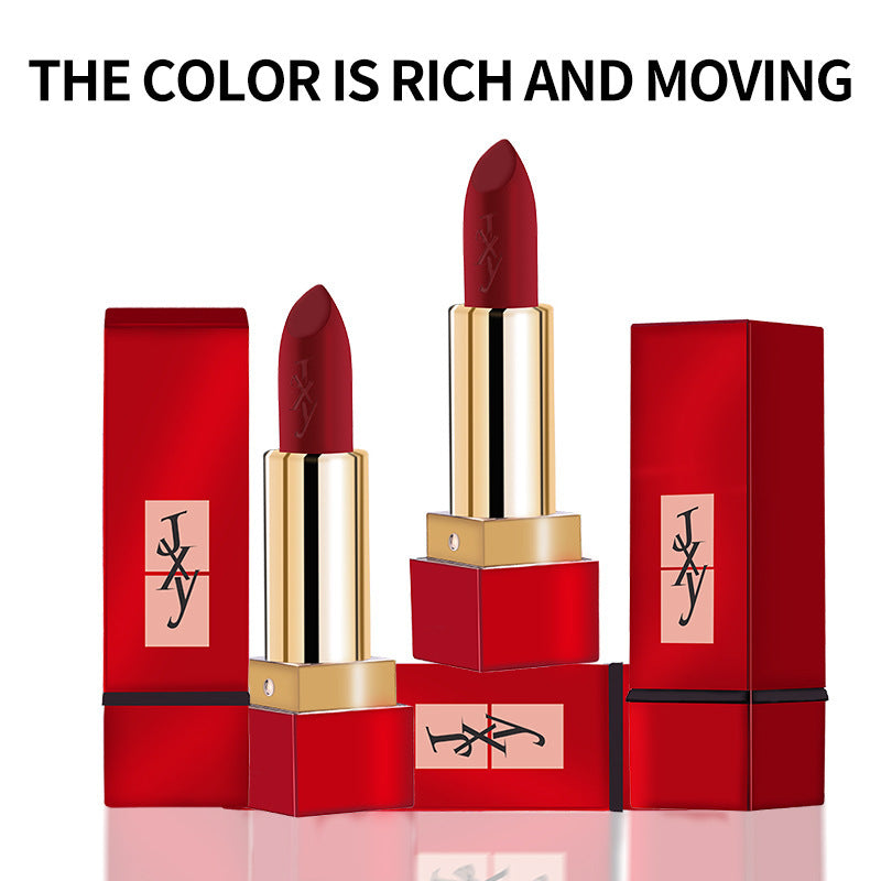 JXY Lipstick, Misty Moisturizing Not Easy To Fade Engraved Reddish Brown
