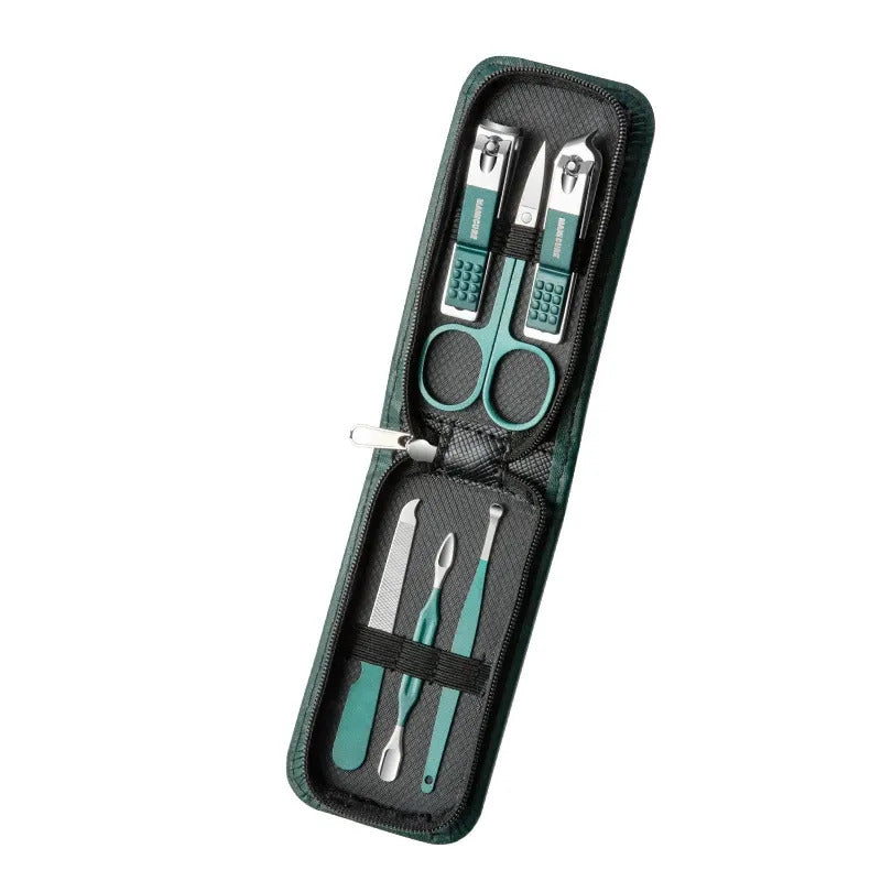 German Seiko Portable Dark Green Nail Clippers Set 6-piece Nail Clippers Set Home Nail Clippers