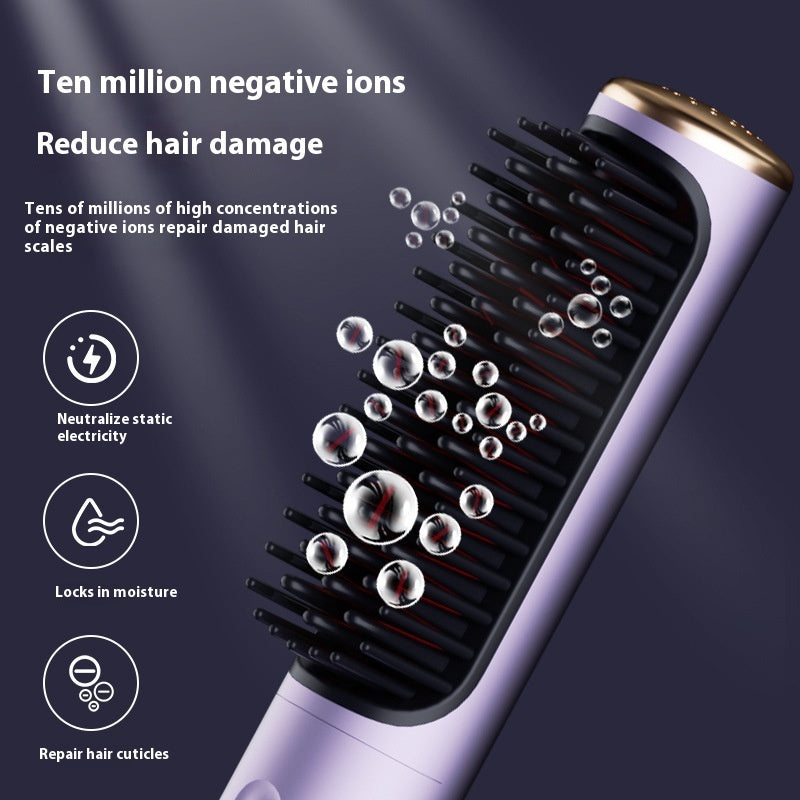 Wireless Straight Comb Anion Does Not Hurt Hair Portable For Curling Or Straightening