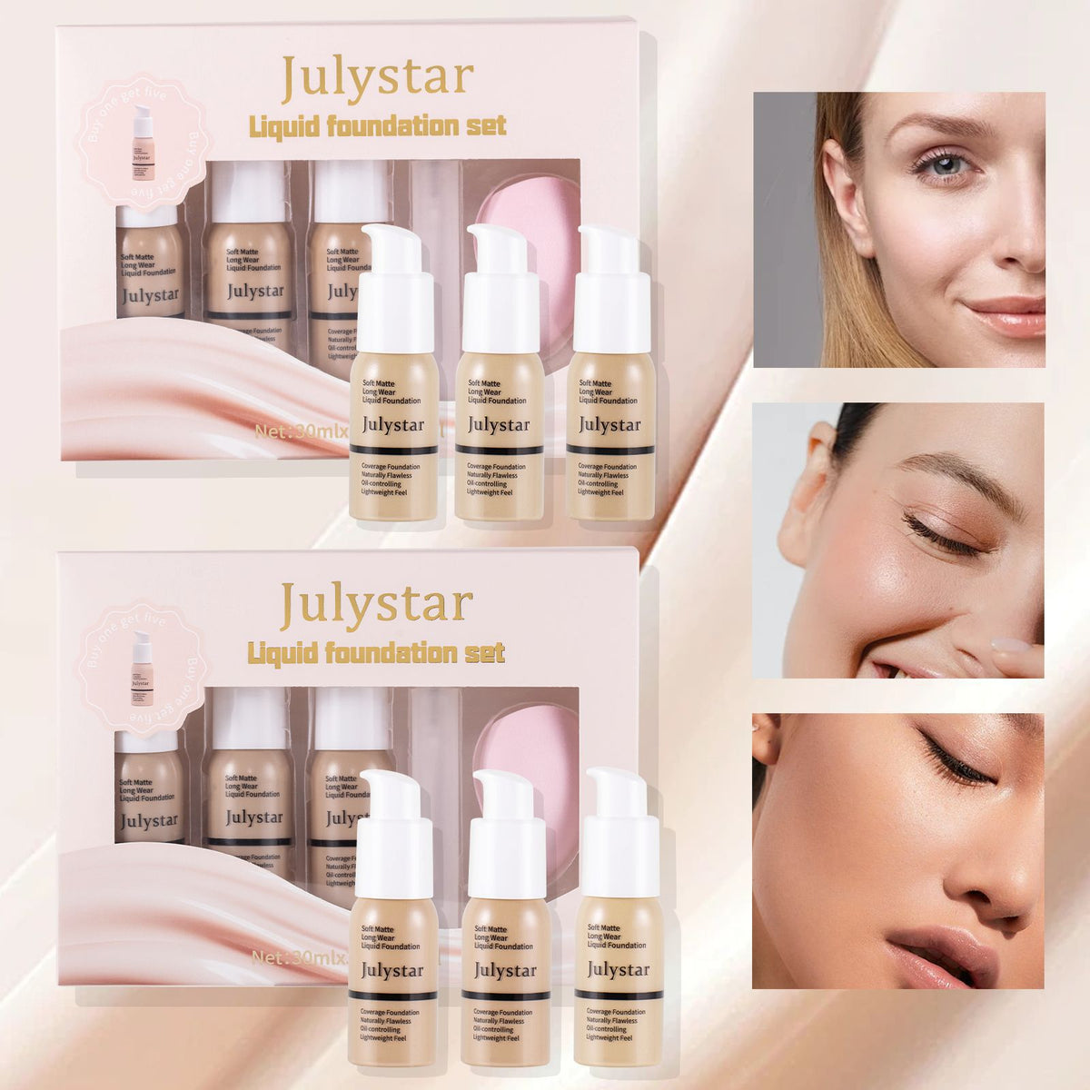 Julystar Concealer Long-lasting Finishing Liquid Foundation Suit