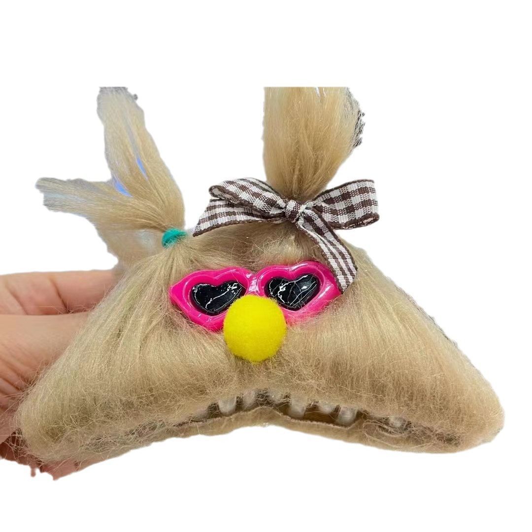 Plush Grip Female Heart Weird Headband With Ears