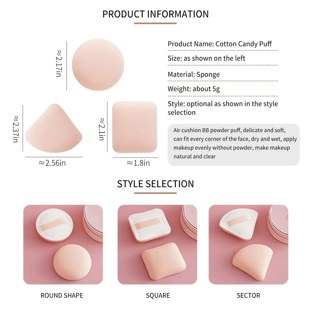 PIPL Makeup Sponge Puff, Reusable Dry And Wet Soft Air Cushion Puff, Suitable For Liquid Foundation, Foundation, Concealer