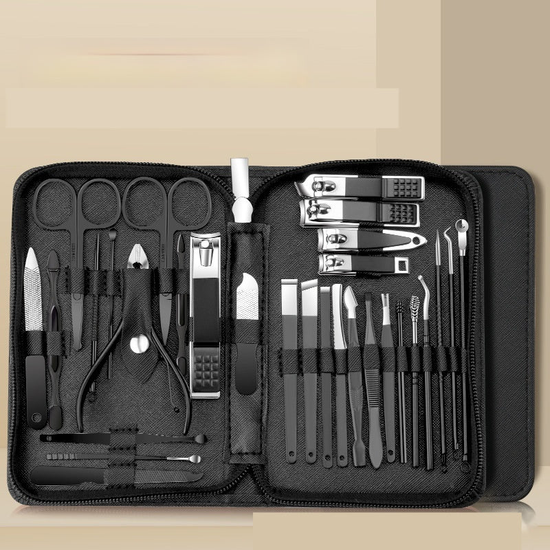Full Set Of Nail Clippers Suit 30-piece Stainless Steel Nail Scissors Nail Clippers Cuticle Nipper Fingernail Maintenance Kit Suit