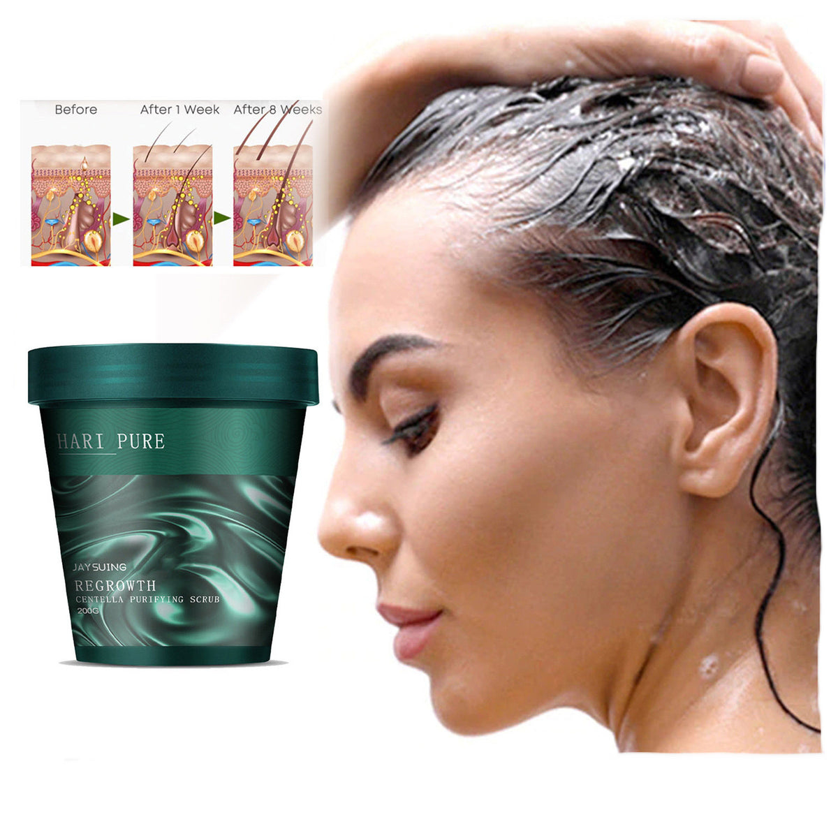 HARI PURE Scalp Scrub Anti-Dandruff Anti-Soothinging Sea Salt Shampoo