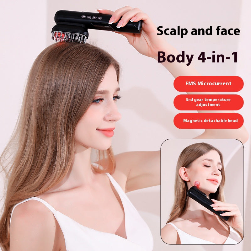 Four-in-one Beauty Comb Red Light EMS Massage Comb