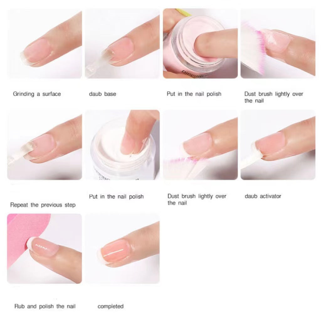 Misscheering Nail Art Infiltrating Powder Tool Set Base Rubber Sealing Desiccant