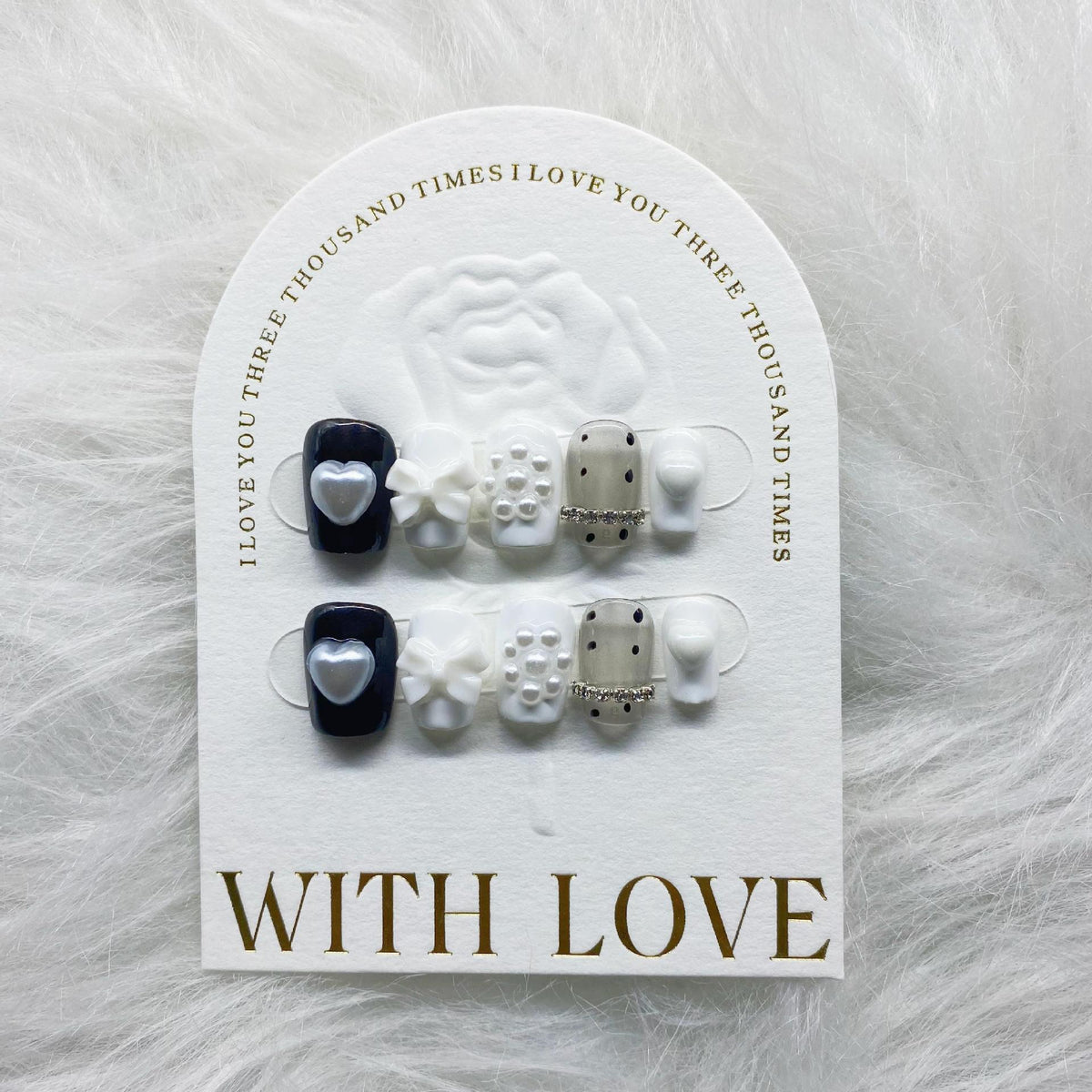 Black And White Cute Women's Handmade Nail Patch