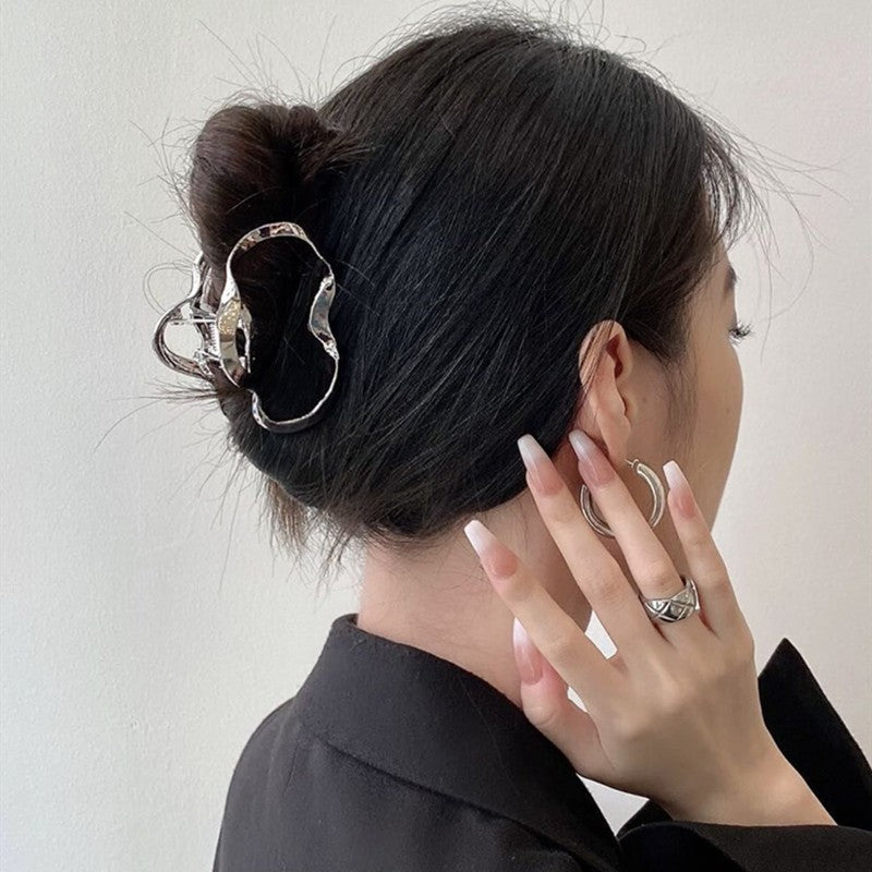 Silver Metal Barrettes Updo Hair Claw