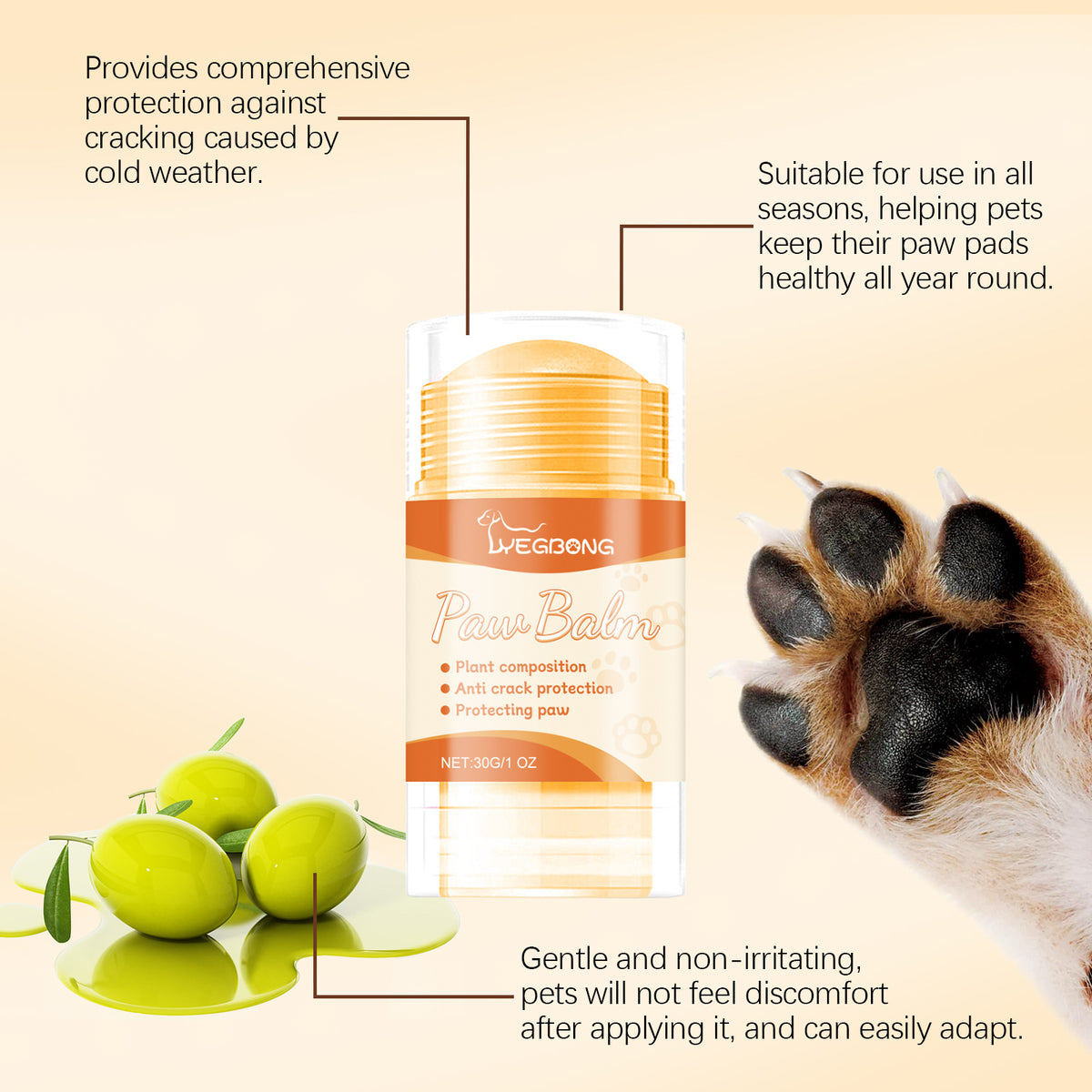 YEGBONG Pet Foot Care Claw Cream