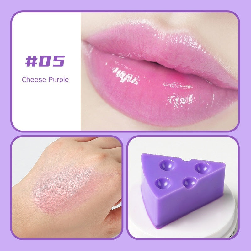 Vinciner Lipstick Cute Cheese Lip Balm Temperature Change Moisturizing