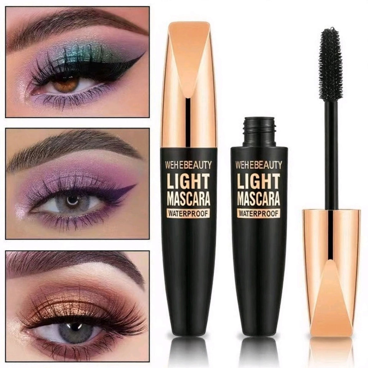 WEHEBEAUTY Mascara Plump Curly Long Thick Waterproof Not Smudge Lasting