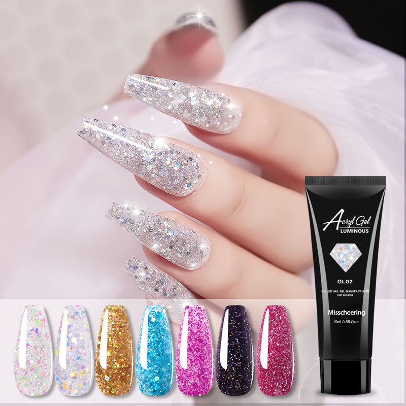 Acryl Gel Glitter Nail Extension Gel less and Rapid Nail Extension