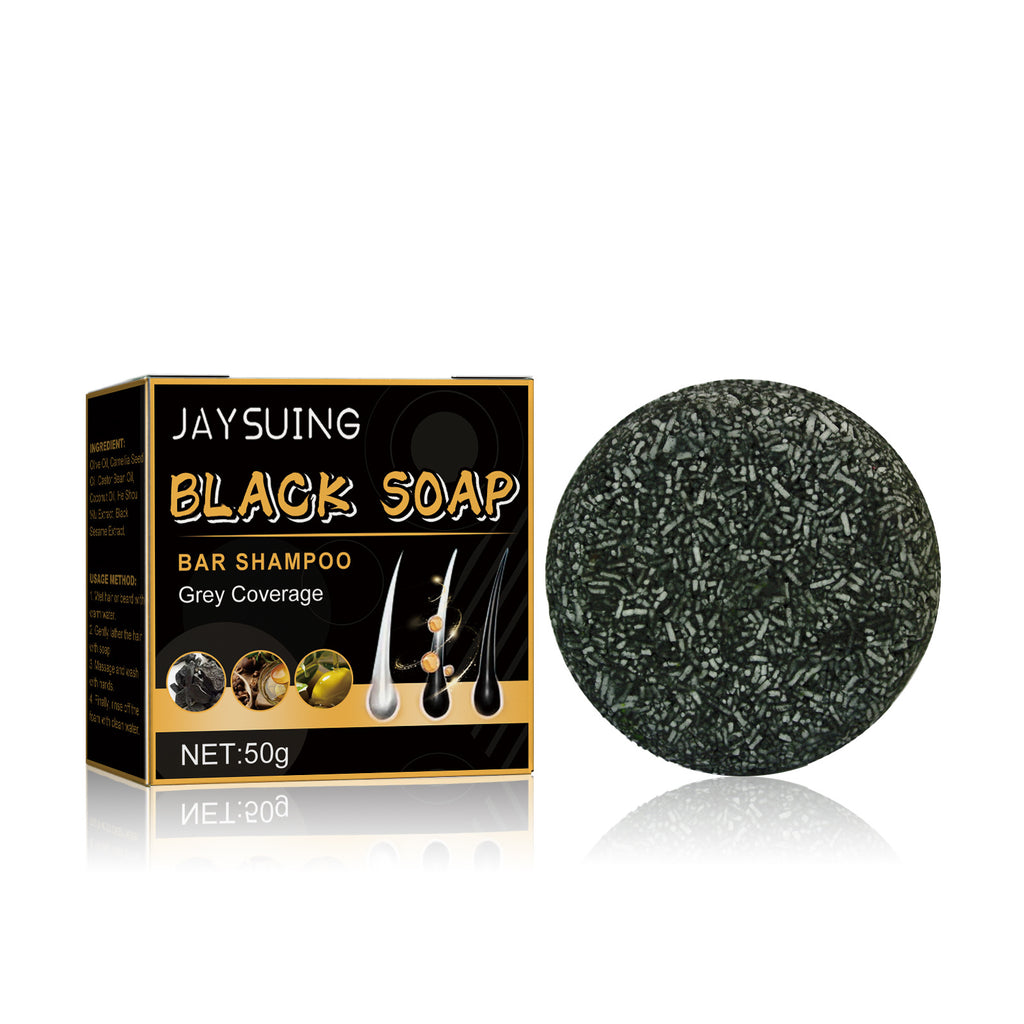 Jaysuing Black Thick Hair Care Cleansing Scalp Supple Hair Hair Fixation Shampoo Soap