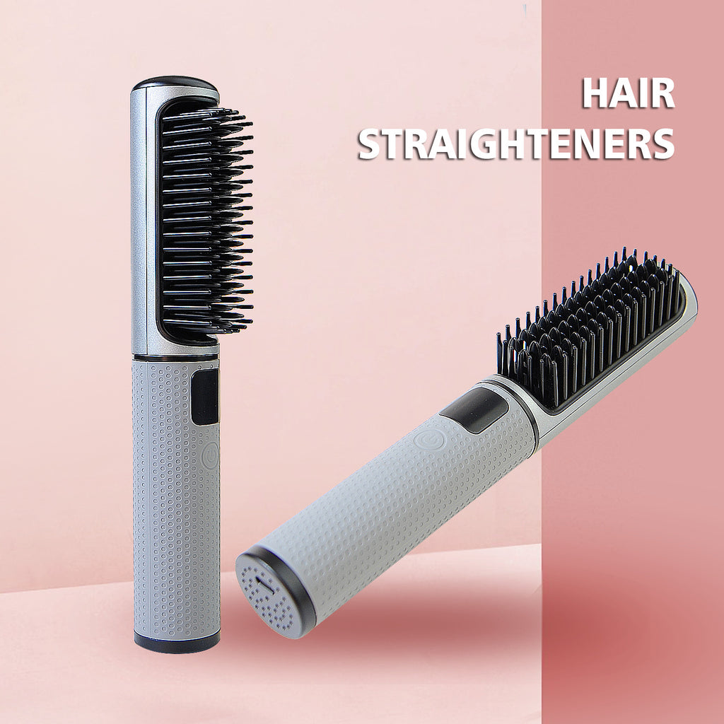 Anion LCD USB Charging Straight Comb Negative Ion Lazy Hair Straightener Curly Hair Dual-use Broken Hair Finishing