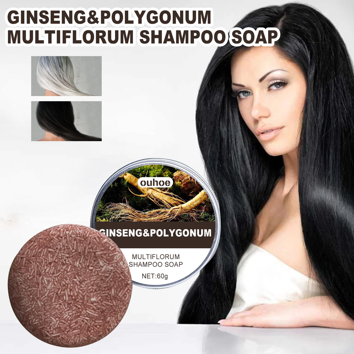Ouhoe Polygonum Multiflorum Shampoo Soap Hair Root Repair
