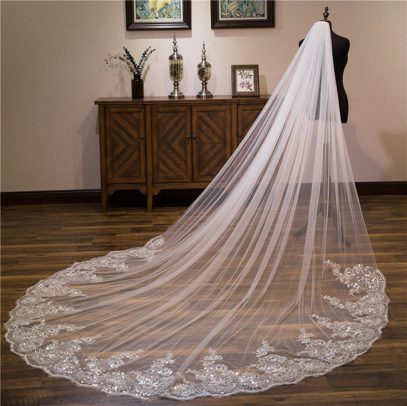 Wedding Accessories Studio Photography Broadband Hair Comb Long Sequins Lace