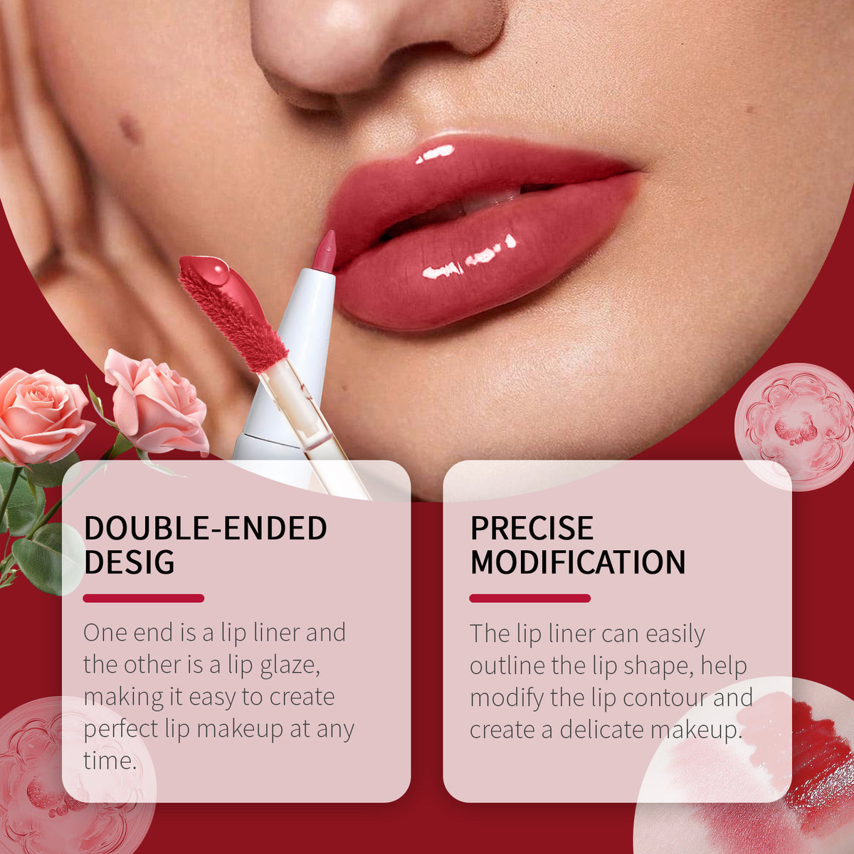 Eelhope Double-headed Lip Liner Lip Lacquer Pen Two-in-one