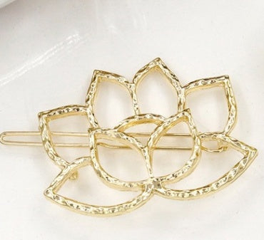 Heart like lotus metal lotus shape retro hair clip