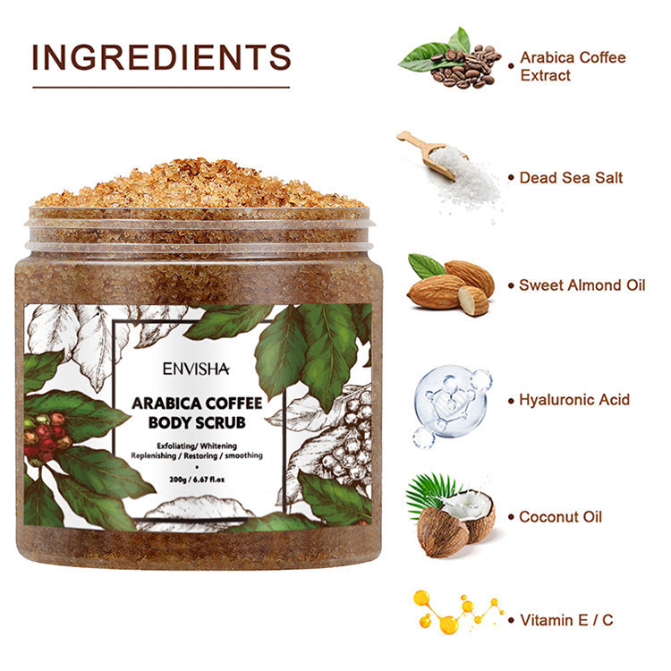 Envisha Coffee Scrub Cream Moisturizing Deep Cleansing Exfoliating Body Scrub Cream