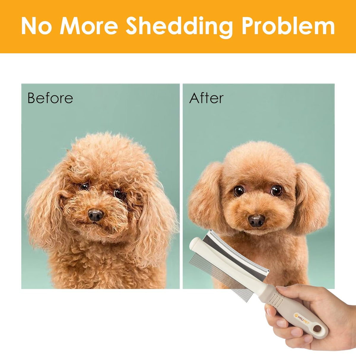 MiuPet 2 In 1 Dog Cat Deshedding Brush Grooming Comb Double Sided Professional Brush For Short Medium Or Long Hair Effectively Remove Dead Floating Hair