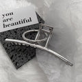 Metal Silver Hanging Ring Barrettes
