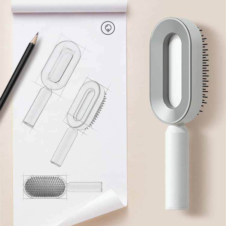 Self Cleaning Hair Brush For Women One-key Cleaning Hair Care Airbag Massage Scalp Comb Anti-Static Hairbrush