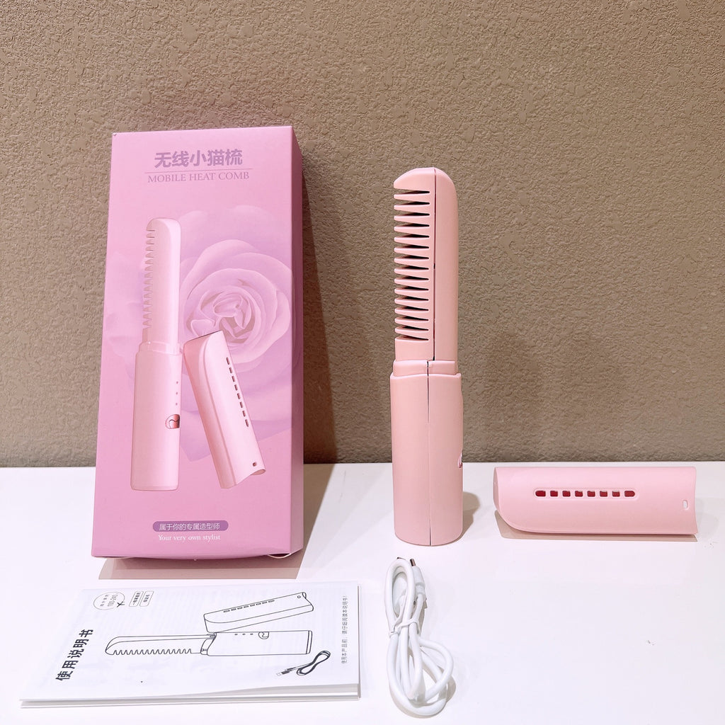 Mobile Heat Comb Wireless Straight Hair Comb Household Multi-functional Mini Portable Female
