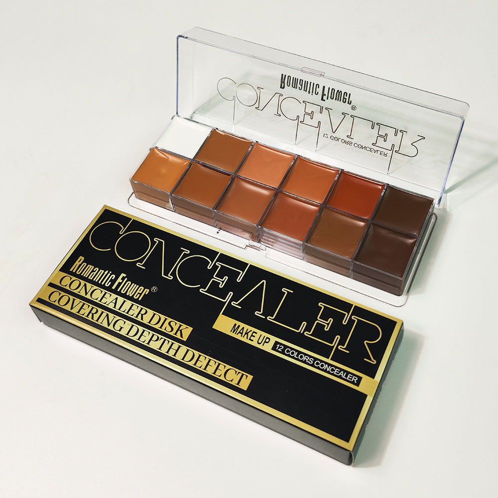 Romentic Flower 12 Colors Concealer Dark Skin Waterproof Full Coverage Foundation