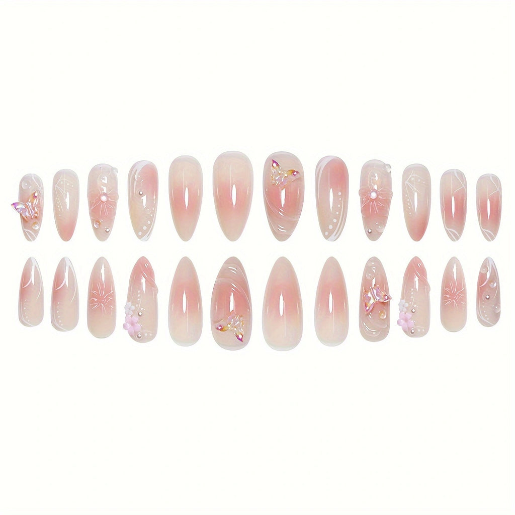 Wear Armor Sweet Cool Almond Length Fake Nails