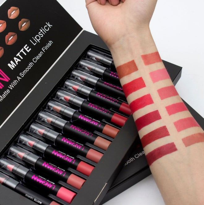 Langmanni Matte Lipstick Waterproof Long-lasting Velvet Lipstick Set