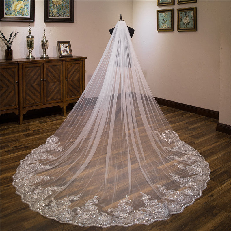 Wedding Accessories Studio Photography Broadband Hair Comb Long Sequins Lace