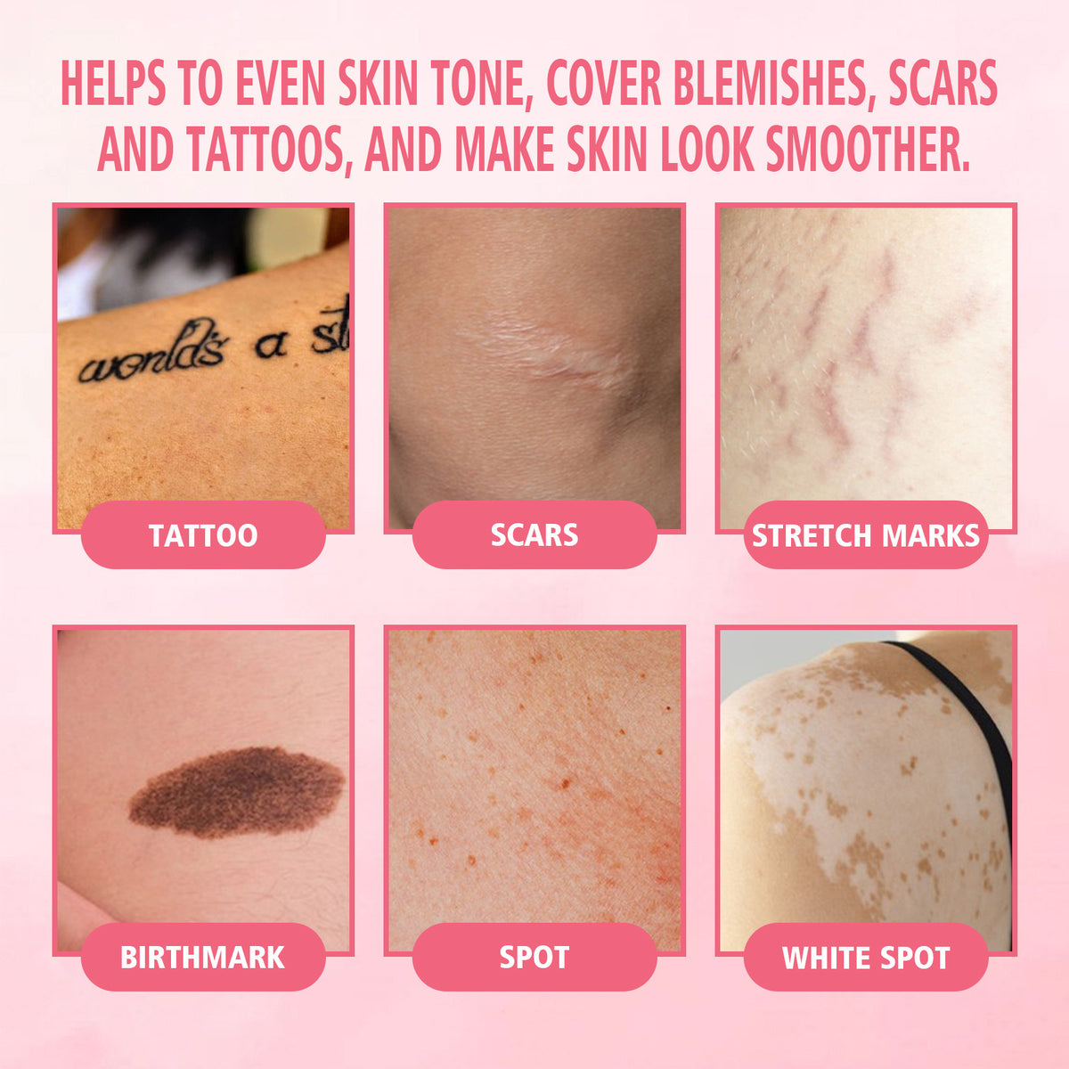 Body Makeup Liquid Cover Skin Spots Blemishes Tattoo Natural Moisturizing Long Lasting Foundation