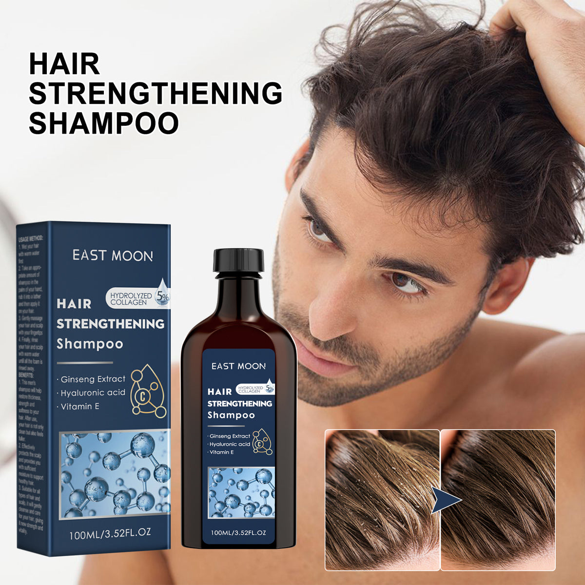 East Moon Men's Shampoo Deep Cleansing And Moisturizing Hair Roots